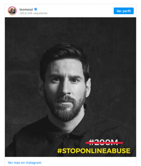 Leo Messi llegó a los 200 millones de seguidores y aprovechó para hablar del abuso en redes