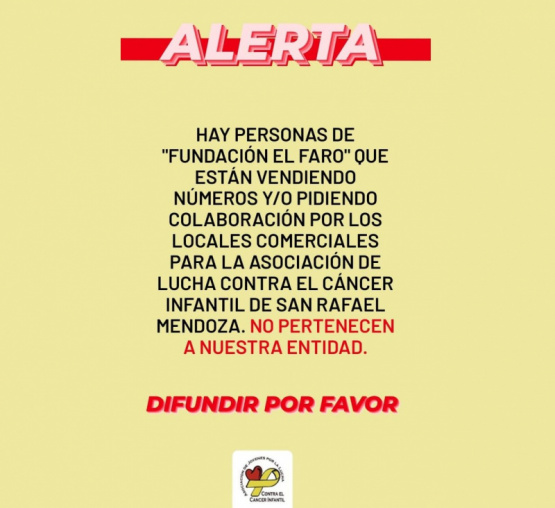 Alertan sobre estafadores que piden donaciones en nombre de la Asociación de Jóvenes por la Lucha contra el Cáncer Infantil